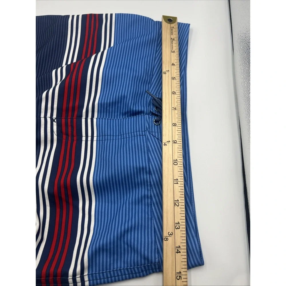 Vineyard Vines Blue Navy Red Striped Kids Swim Trunks